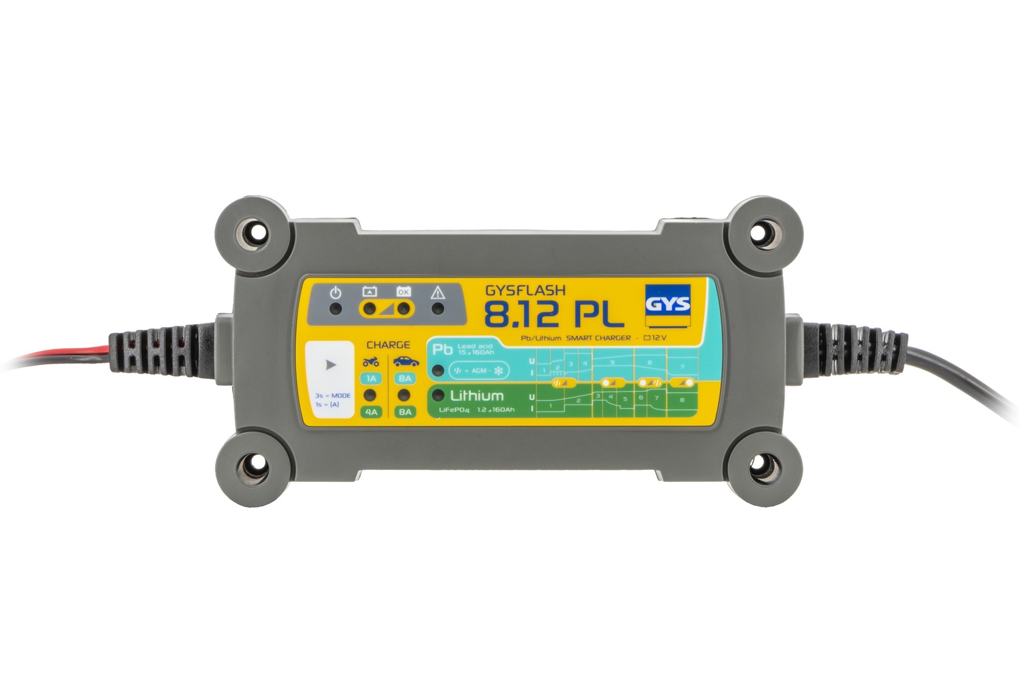 Ldtjs  GYSFLASH 8.12 PL 12V 1/4/8A Pb/Li